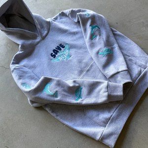 Save the Ocean Hoodie Embroidered All over